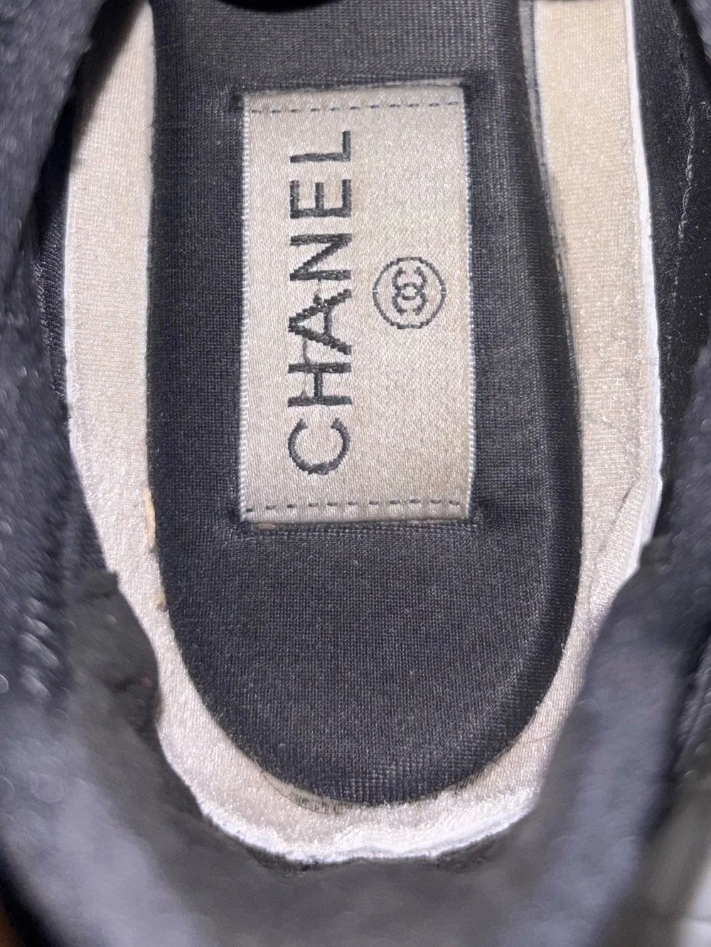 CHANEL Black Women's Logo Trainer Sneakers